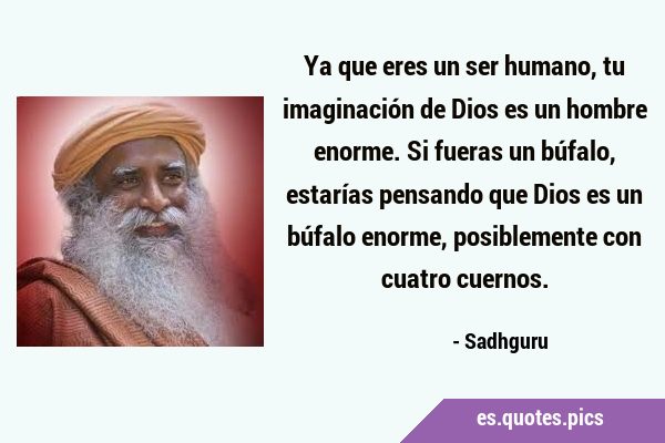 Ya que eres un ser humano, tu imaginación de Dios es un hombre enorme.Si fueras un búfalo, estarías …